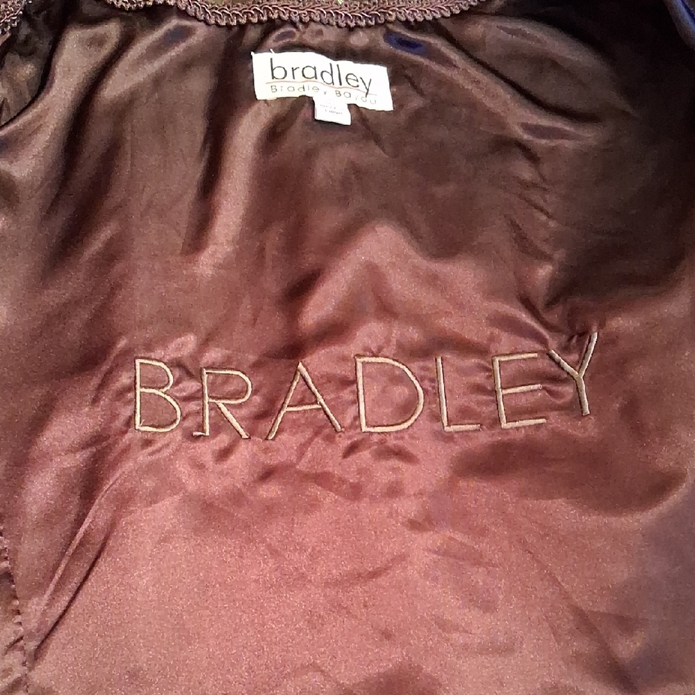 Leather Croc-Embossed Jacket with Fur Collar - Purple - Picture 4 of 9